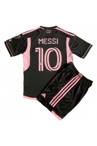 Inter Miami Lionel Messi #10 Babyklær Borte Fotballdrakt til barn 2023-24 Korte ermer (+ Korte bukser)